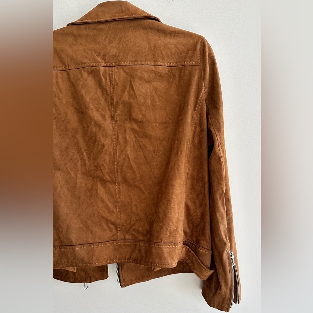 LOFT Tan Leather Jacket with Silver Accents - Picture 16 of 16